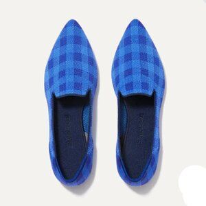 Rothy's Pointed Loafers, Lazuli Gingham, Size 8, EEUC